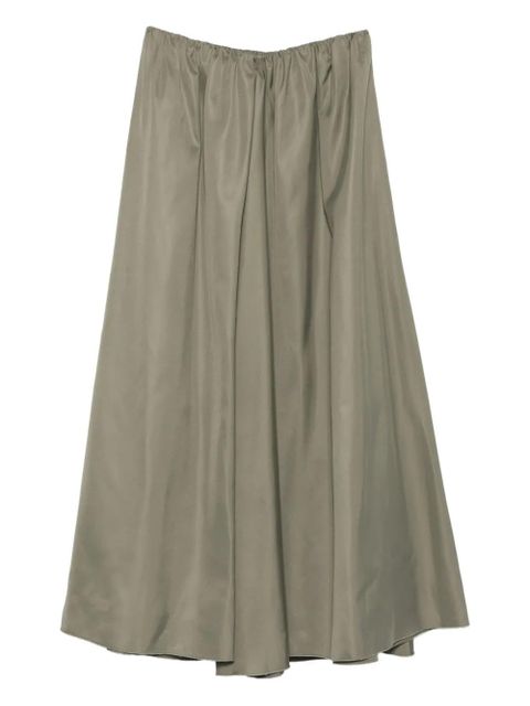 Alysi logo-patch pleated skirt - Green
