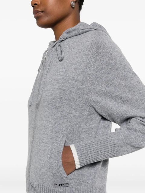 PINKO hooded zip-up cardigan - Grey