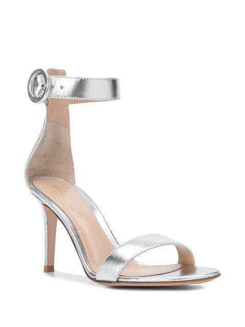 Gianvito Rossi Portofino 85mm leather sandals - Silver - zdjęcie produktu nr 2