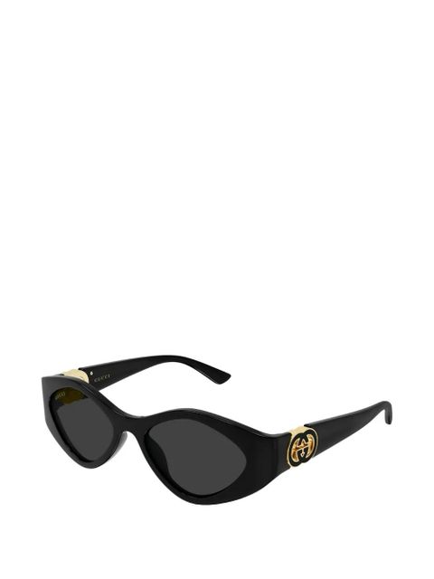 Gucci Eyewear Interlocking-GG geometric-frame sunglasses - Black - zdjęcie produktu nr 2