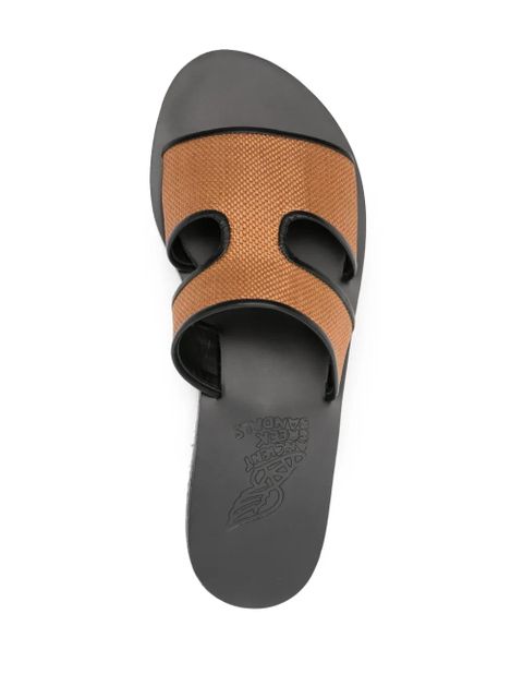 Ancient Greek Sandals Apteros basket-weave slides - Neutrals