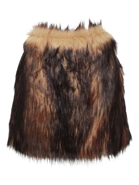 Simone Rocha faux-fur mini skirt - Brown - zdjęcie produktu nr 1