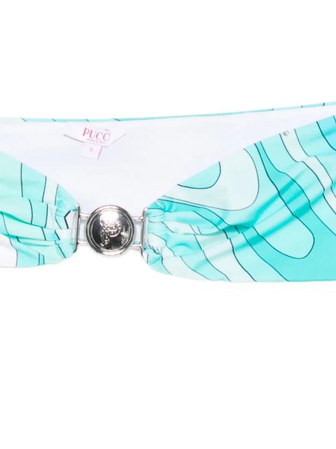 PUCCI Mirmo-print bandeau bikini top - Blue