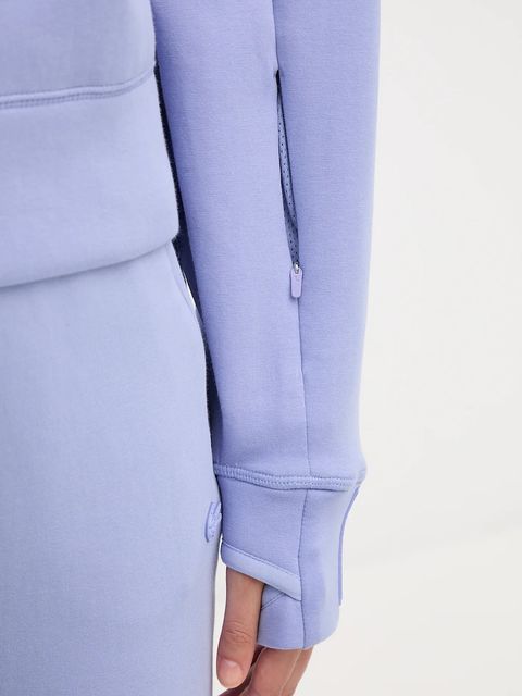 Lacoste bluza damska kolor niebieski z kapturem gładka SF0281