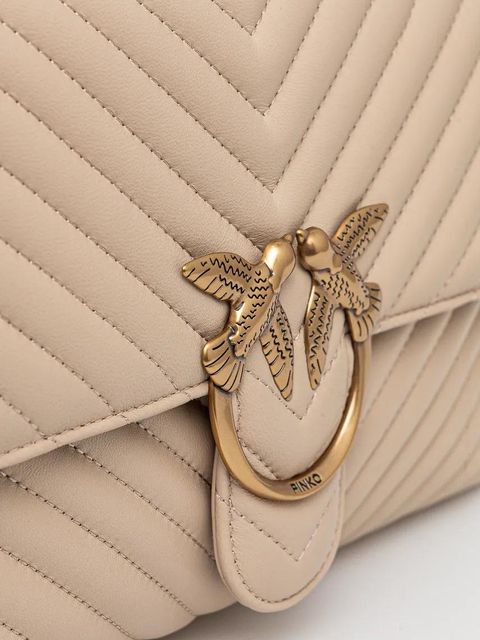 Pinko torebka skórzana kolor beżowy 100042 A0GK