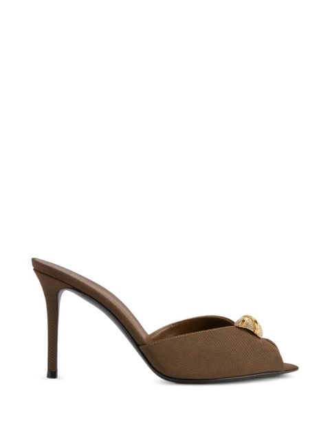 Giuseppe Zanotti Intriigo Cocktail 90 geometric brooches heel sandals - Brown - zdjęcie produktu nr 1