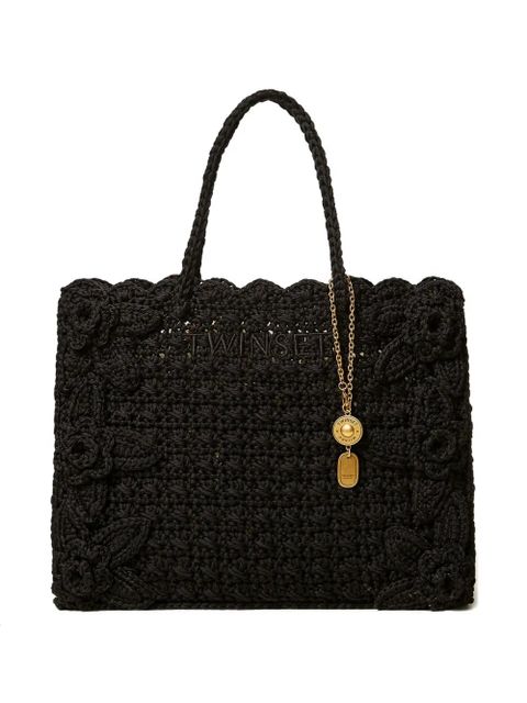 TWINSET floral-appliqué tote bag - Black - zdjęcie produktu nr 1