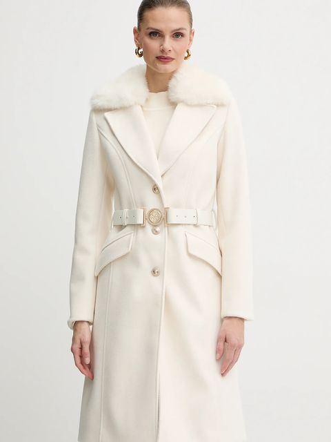 Guess płaszcz z domieszką wełny NEW PATRICE kolor beżowy W5BL25 W2672 - zdjęcie produktu nr 1