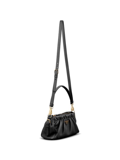 Prada logo-plaque shoulder bag - Black