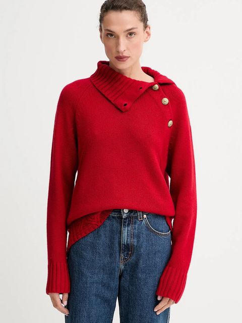 ZADIG&VOLTAIRE sweter kaszmirowy damski kolor czerwony ciepły z golfem KWSW02793 - zdjęcie produktu nr 1