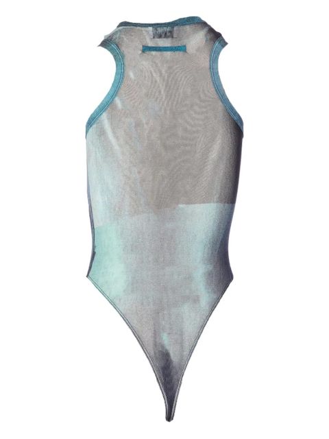 Jean Paul Gaultier mesh water-print bodysuit - Blue - zdjęcie produktu nr 2