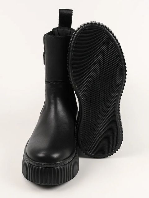 Karl Lagerfeld botki skórzane KREEPER LO damskie kolor czarny na platformie KL42365