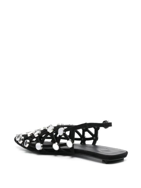 The Attico Grid slingback sandals - Black