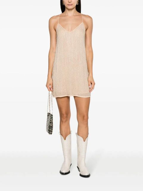 Zadig&Voltaire rhinestone V-neck minidress - Neutrals - zdjęcie produktu nr 2