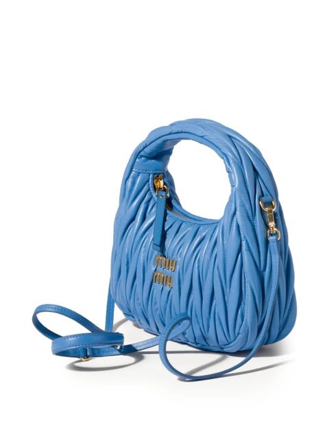 Miu Miu Wander matelassé nappa leather bag - Blue