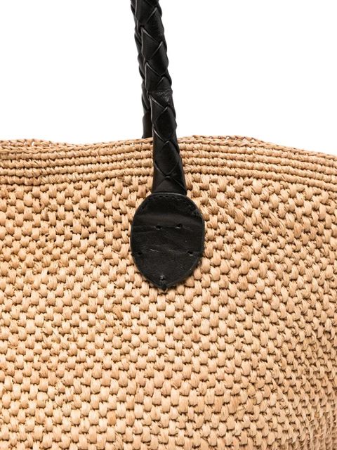 DRAGON DIFFUSION x Sovani raffia shoulder bag - Neutrals