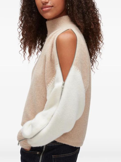 3.1 Phillip Lim colour-block zip-sleeve turtleneck - Neutrals