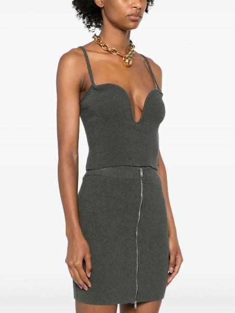 Nanushka bouclé cropped tank top - Green