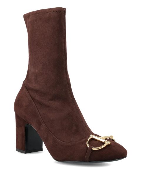 Gucci 75mm half-Horsebit zip ankle boots - Brown