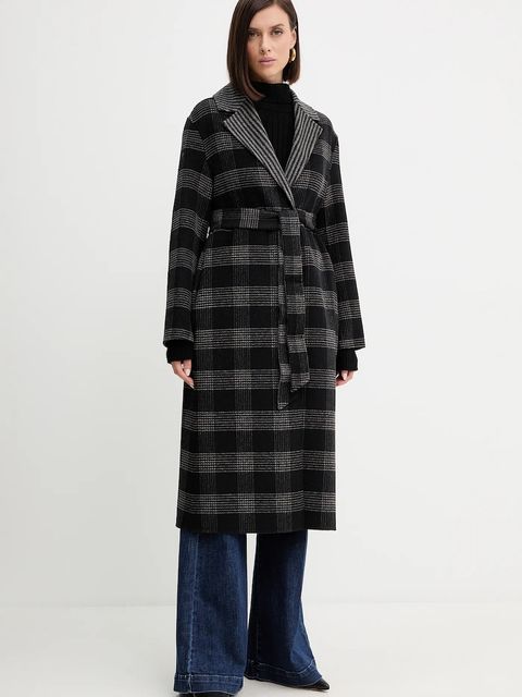 Simona Corsellini sweter wełniany damski kolor czarny lekki z golfem A25CPMGG08S1 - zdjęcie produktu nr 2