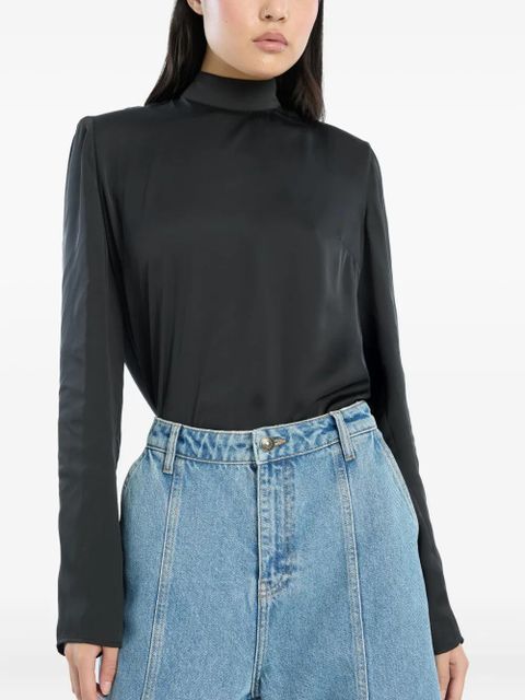 ROTATE BIRGER CHRISTENSEN draped-back top - Black