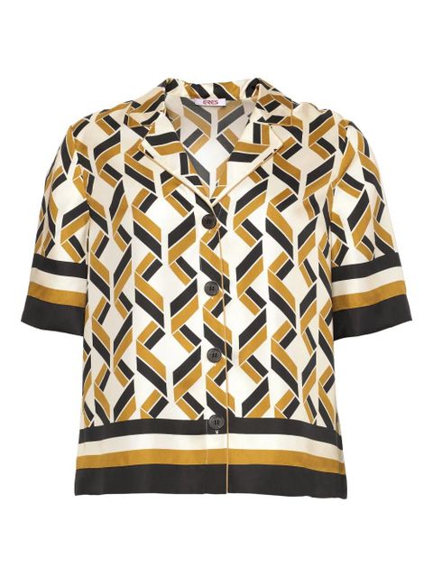 ERES Sonore geometric-print short-sleeve shirt - White - zdjęcie produktu nr 1