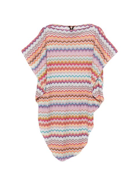 Missoni zigzag-knit boat-neck poncho - Pink - zdjęcie produktu nr 1