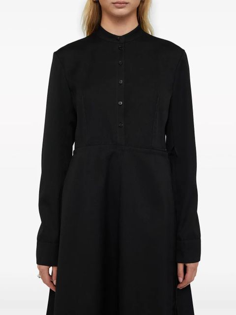 Jil Sander wrapover-panel virgin wool shirtdress - Black - zdjęcie produktu nr 1