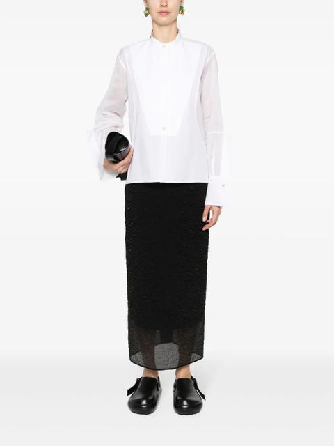Jil Sander semi-sheer panelled cotton shirt - White