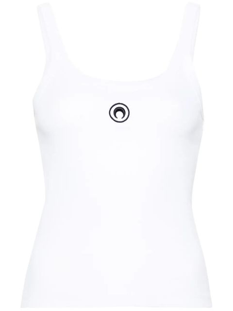Marine Serre Crescent Moon-embroidered tank top - White - zdjęcie produktu nr 1