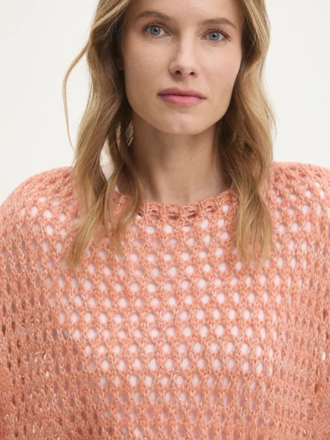 United Colors of Benetton kamizelka z domieszką wełny kolor pomarańczowy 114VD10BR