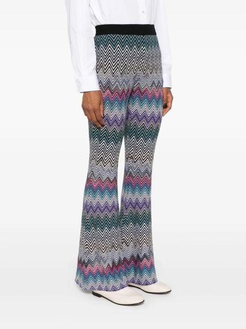 Missoni zigzag woven wool flared trousers - Pink