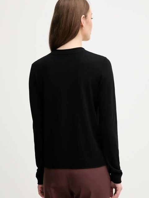 Sisley kardigan damski kolor czarny lekki 17Q3M5203