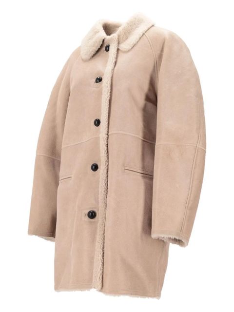 ISABEL MARANT Berthie buttoned coat - Neutrals