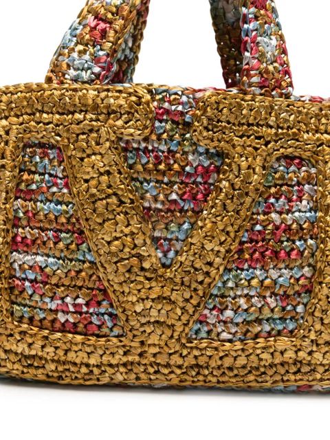 Valentino Garavani woven logo tote bag - Gold