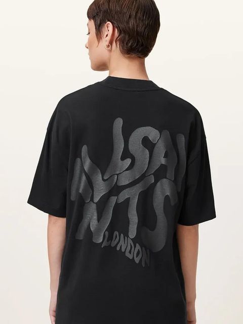 AllSaints t-shirt bawełniany ORLANDO ETTA damskie kolor czarny W267JB - zdjęcie produktu nr 2