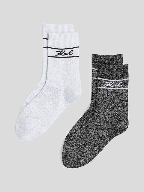 Karl Lagerfeld skarpetki 2-pack K/SIGNATURE damskie kolor biały A3W43002 - zdjęcie produktu nr 1
