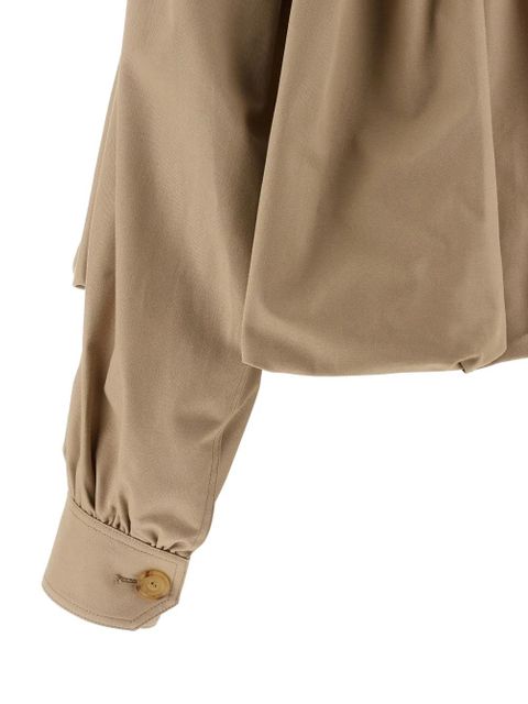 Chloé Curled boule cotton jacket - Neutrals