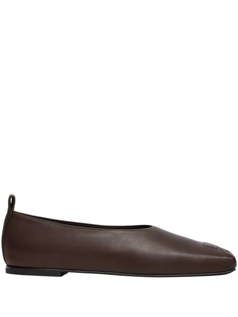 Courrèges minimal leather loafers - Brown - zdjęcie produktu nr 1