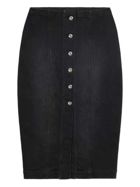 Blumarine logo-print denim skirt - Black - zdjęcie produktu nr 1