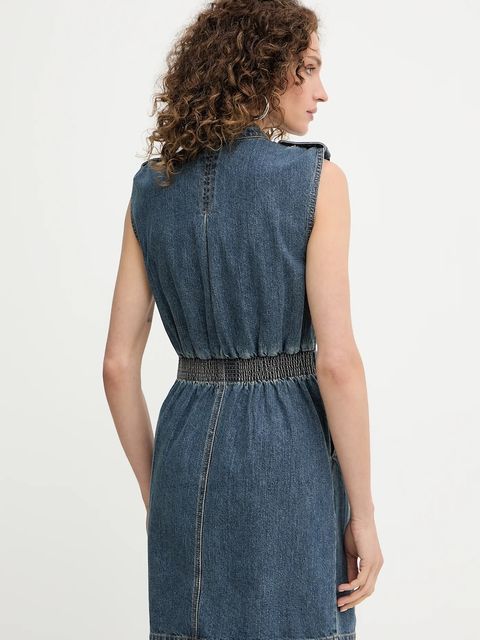 Morgan sukienka jeansowa kolor granatowy mini rozkloszowana RNAPA