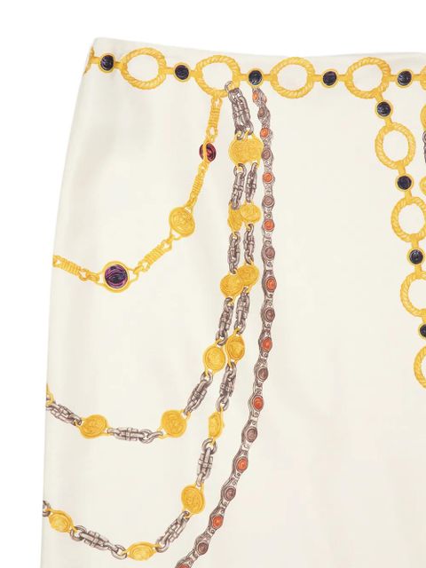Versace The Lover printed silk-twill skirt - Neutrals