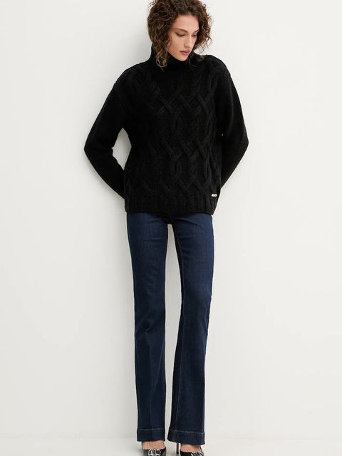 Silvian Heach sweter z domieszką wełny HENRY damski kolor czarny ciepły z golfem GPA25255LU - zdjęcie produktu nr 2