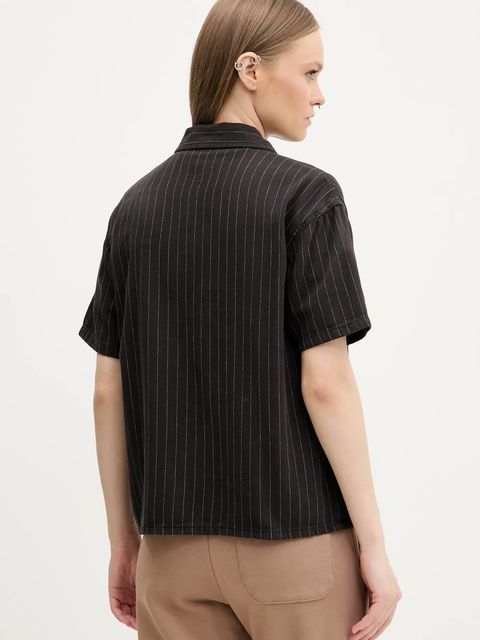 Dickies koszula bawełniana damska kolor czarny regular z kołnierzykiem klasycznym DK0A4Z7UBLK1