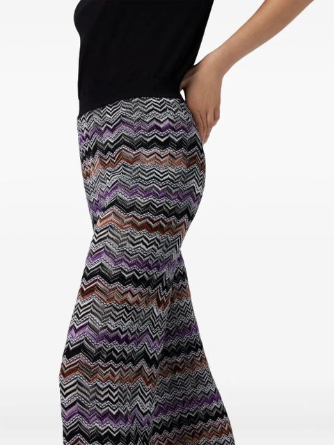 Missoni chevron-pattern knit straight trousers - Black