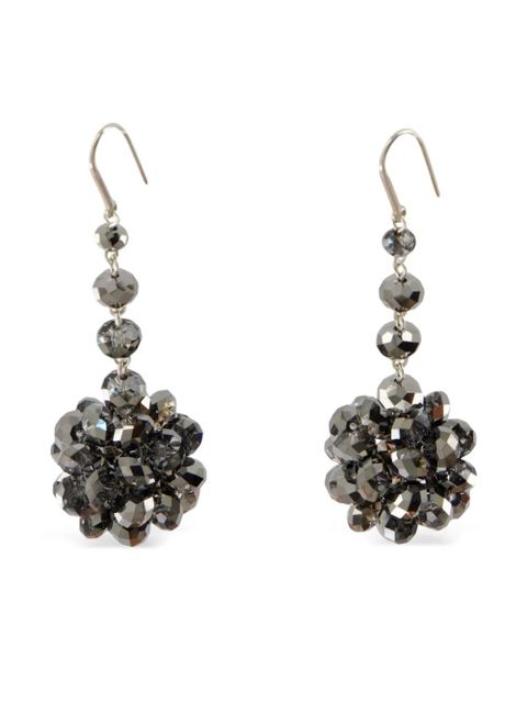 ISABEL MARANT Ga crystal-cluster drop earrings - Silver - zdjęcie produktu nr 2