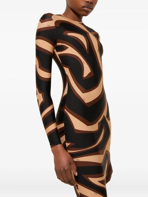 PUCCI wave-print long-sleeve dress - Black