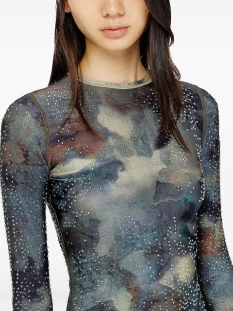 Diesel D-Uplo abstract-pattern mini dress - Blue