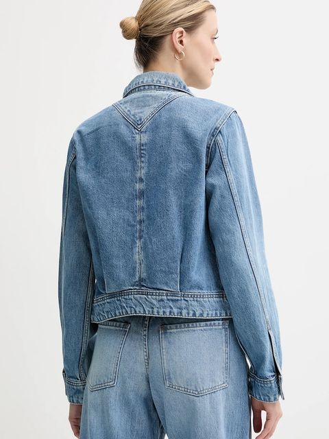 BOSS kurtka jeansowa kolor niebieski przejściowa 50538612