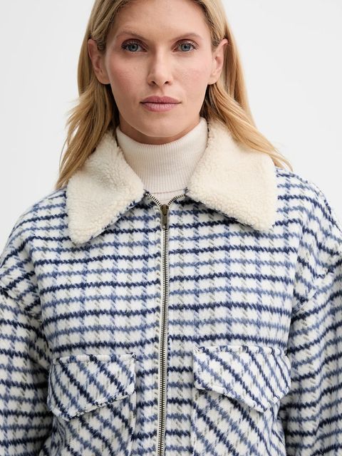 Levi's kurtka z domieszką wełny kolor niebieski przejściowa oversize 003RZ